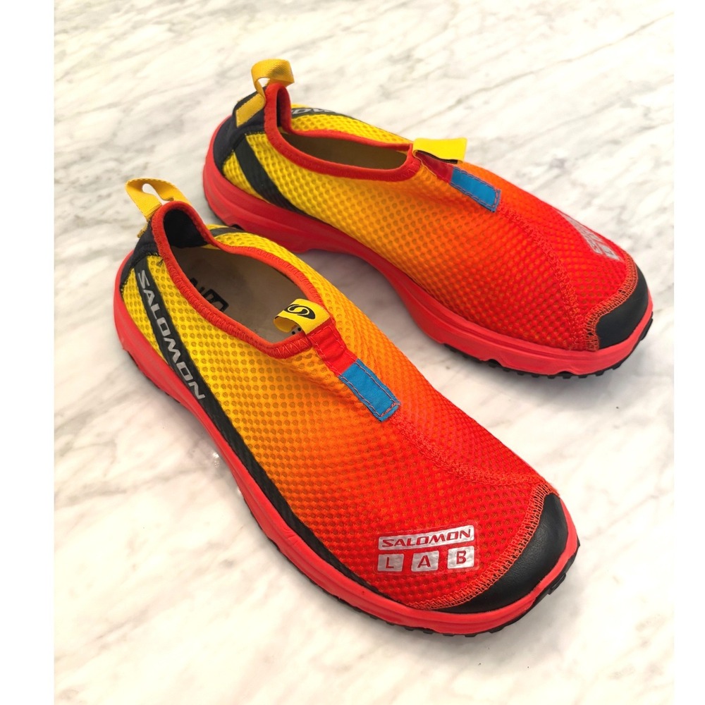 Salomon S/Lab RX MOC 5.0 Unisex 8M 9W Red Yellow Excellent Recovery Shoes 413653